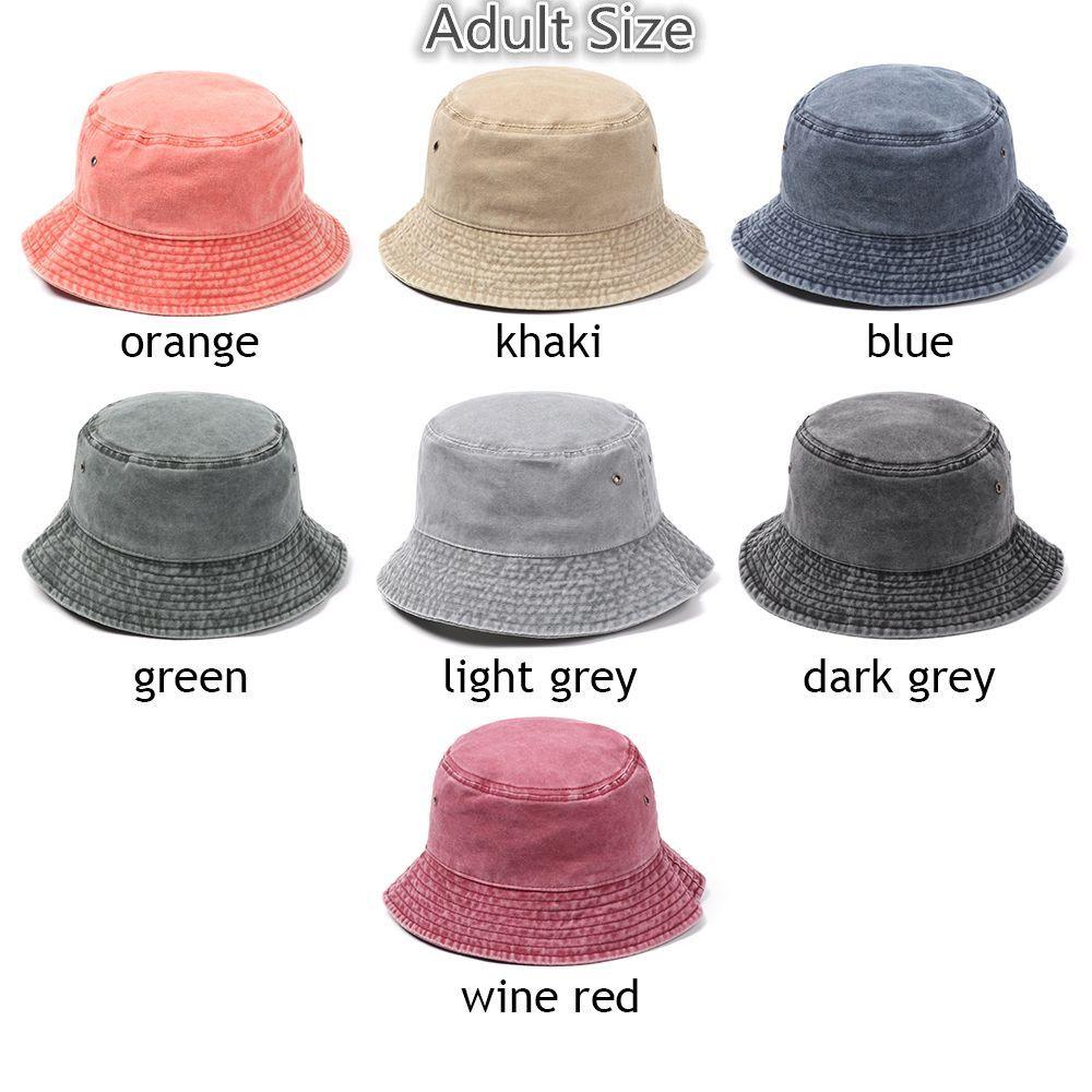Kids Girls Boys Casual Washed Denim Wide Brim Beach Fishing Cap Bucket Hat Sun Hat Fisherman Cap
