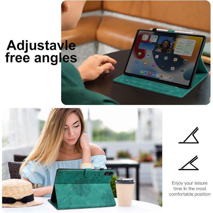 Coque pour Xiaomi Redmi Pad 2 Pro / Pad Pro 12,1 Pouces, Protection Effet Cuir Motif Pissenlit Vert