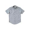 Solid Color Button Down Casual Short Sleeve Shirt Men Shirts Gray A1VYD-B68