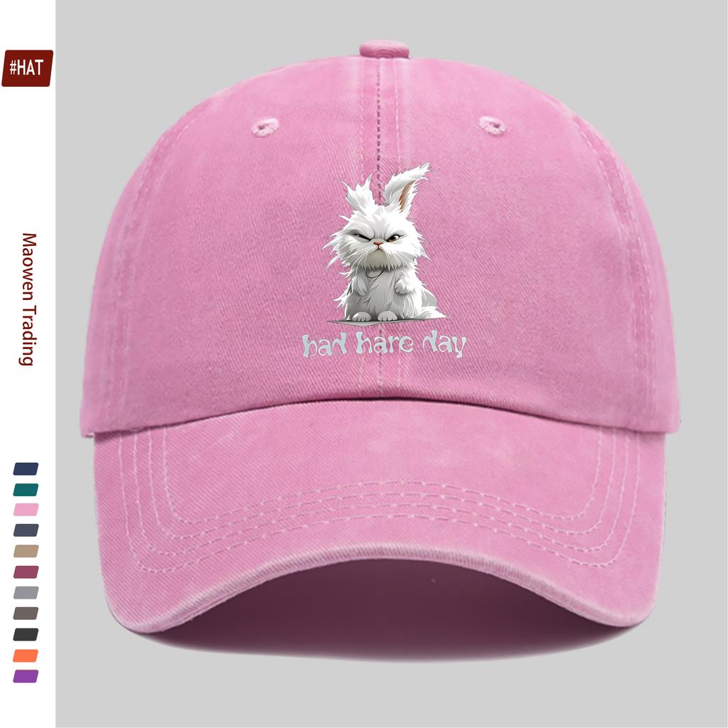 pc Cute Rabbit Print Baseball Cap Adorable Headwear Hat Comfortable and Lightweight Dad Hat Adjustable Snapback Strap Truck