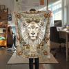 1Pc Mandala Animal Print Flannel Blanket, High quality Comfortable for All Seasons, Home Decor, Warmth and Comfort, Perfect for Christmas Gifts