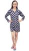 Women Check Print Sleepwear Shirt With Elastic Shorts 2 Pcs Night Set -
