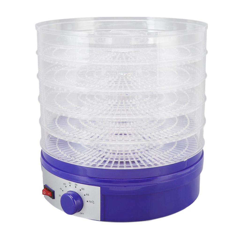 Машина для сушки пищевых продуктов, синяя, ABS, 5 слоев, сенсорное управление, прозрачная оболочка, сушилка для фруктов, для домашнего мяса