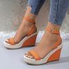 2025 New Women Platform Sandals Round Head Open-toe Sandals Line with Temperament Wedge Heels Luxury Shoes for Women