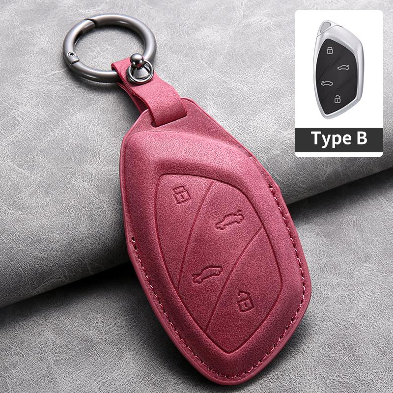 Sheepskin Leather Car Key Case Cover For MG6 EZS HS EHS MARVEL X MARVEL R Electric Roewe RX5 I6 I5 RX3 RX8 ERX5 MG ZS EV2025