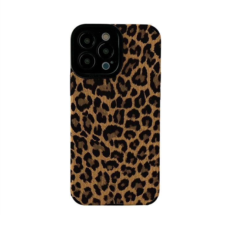 INS коричневый чехол для телефона с леопардовым принтом для iPhone 15 12 13 14 11 Pro Max MiNi 7 8 Plus X XS XR SE мягкий противоударный чехол-бампер