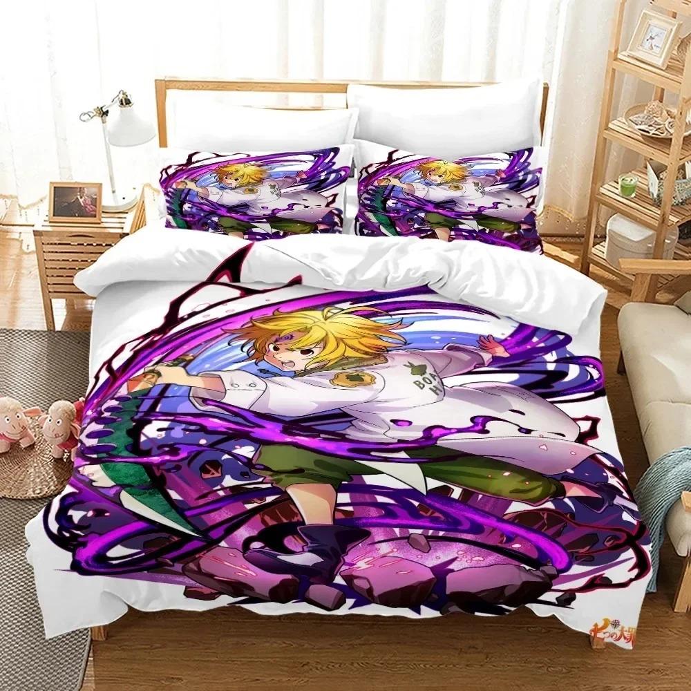 Anime Seven Deadly Sins Bedding Set Boys Girls Twin Queen Size Duvet Cover Pillowcase Bed Kids Adult Fashion Home Textileextile