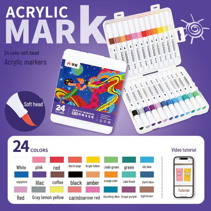 Акриловый маркер для студентов с мягким наконечником, непрозрачный, штабелируемый, можно выбрать дополнительные цвета