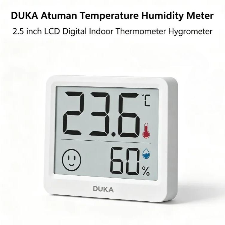 DUKA Atuman 2,5-дюймовый ЖК-дисплей Электронный цифровой термометр-гигрометр для помещений, датчик метеостанции