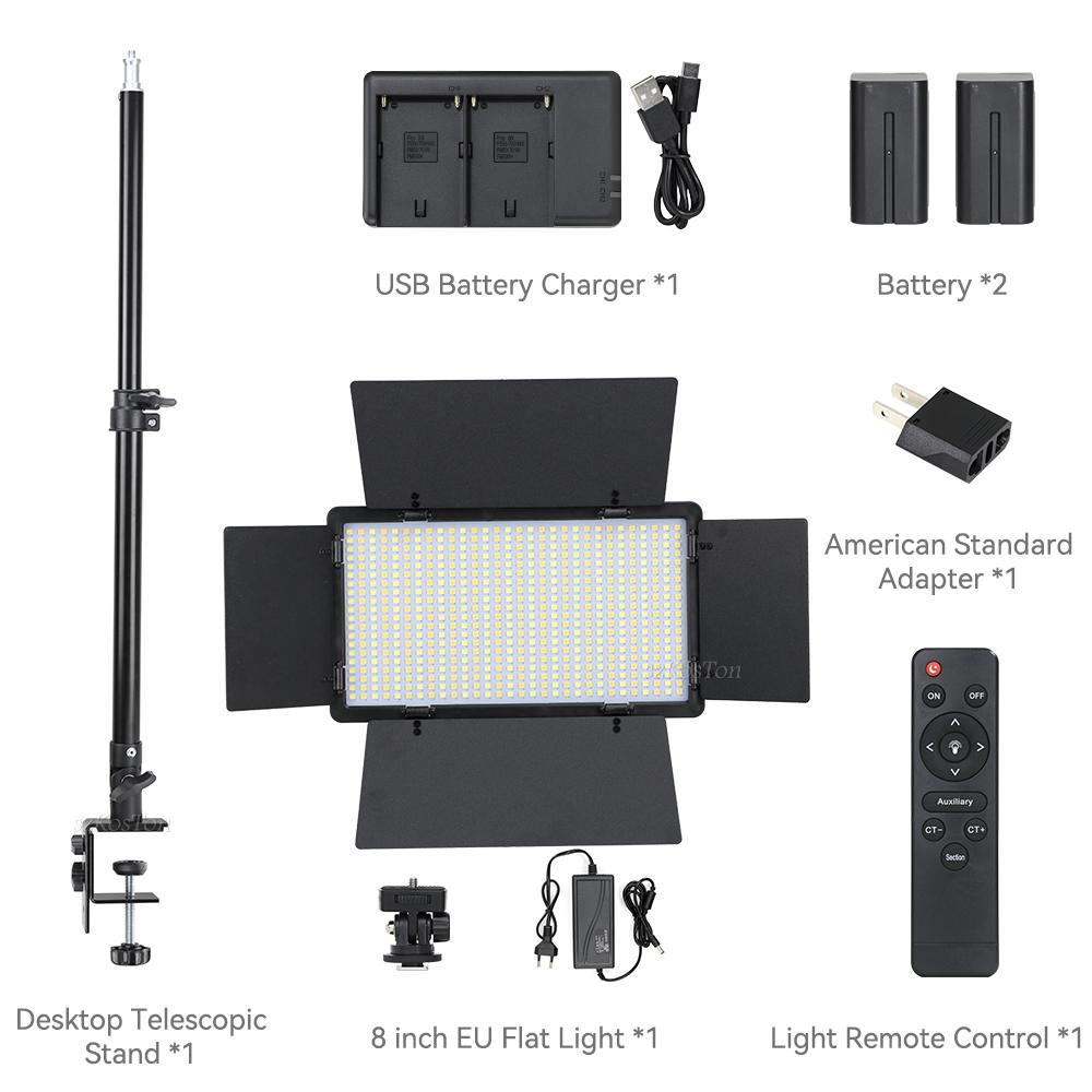U800 LED Photo Studio Light For Yotube Game Live Video Lighting Portable 40/50W Photography Panel Lamp Stand With Remote Control