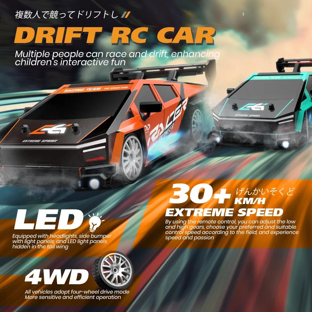 1/24 RC Дрифт-машинки Высокоскоростное транспортное средство Мустанг 4WD Автомобиль для гонок с дистанционным управлением Игрушка для мальчиков Соревновательная гоночная машина Подарок Сменная шина