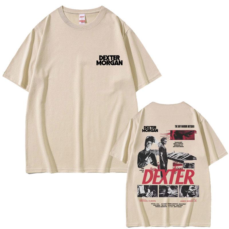 TV Play Dexter Morgan Graphic Print Tshirt Men Women Casual Vintage Cotton Short Sleeve Tshirts Mens Loose Oversized T Shirts
