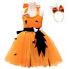 2PCS Halloween Costume Performance Costume Party Festive Atmosphere Dress Daily Princess Dress Sleeveless Headband Accessories