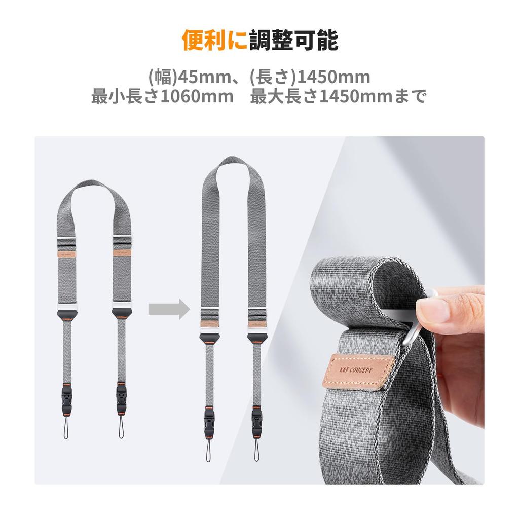 Ремень для камеры Concept, плечевой ремень, шейный ремень, легкий ремень, ширина 45 мм, регулируемая длина, стильный ремень для камер, чистый серебристый, K&F, быстрая съемка