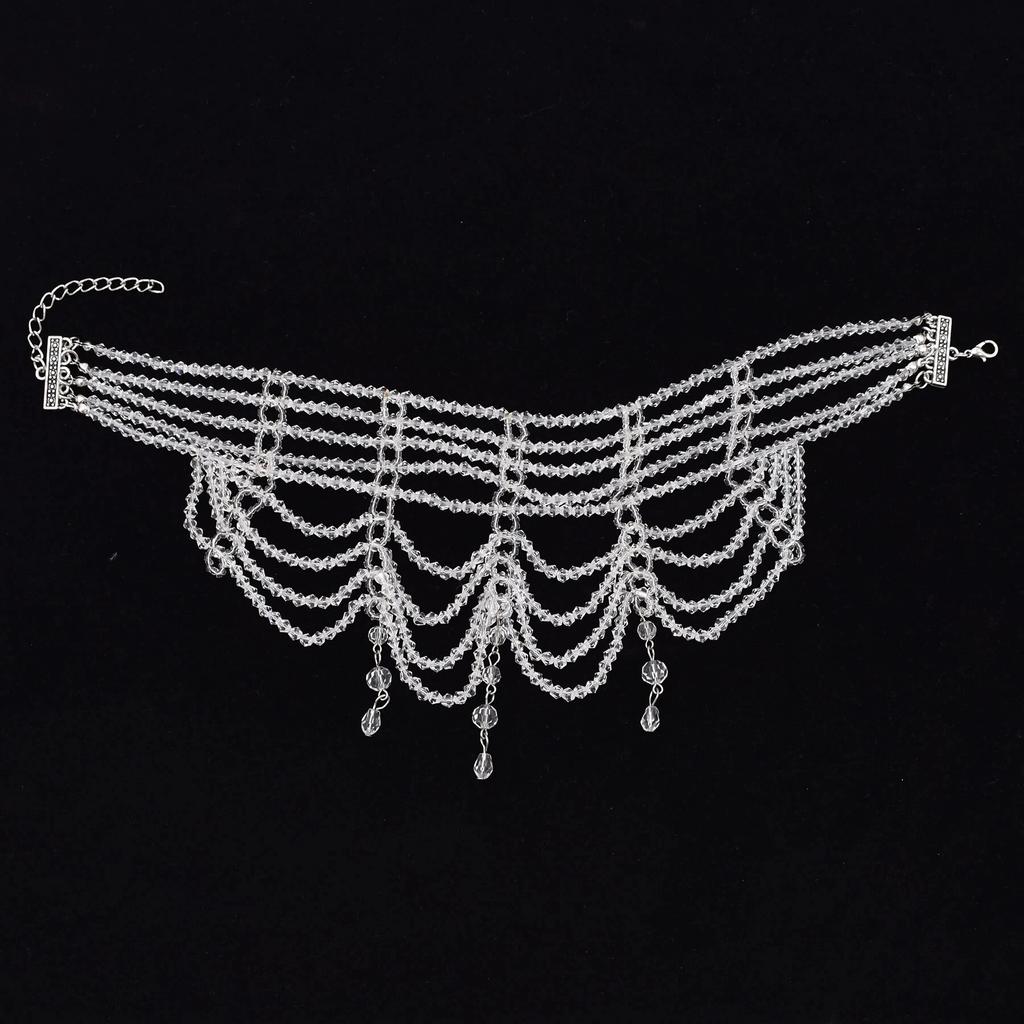 Ожерелье из хрустальных бусин для женщин, богемное колье ручной работы из бисера, ювелирные изделия