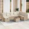 VidaXL 9-piece Garden Sofa Set with Beige Cushions In Poly Rattan 3359140