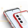 Clear 3in1 Case for Samsung Galaxy S23+ Silicone Cover with Red Frame