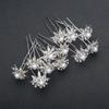 12pcs Delicate Fashion Bridal Headpiece U-Shaped Pin Pearl Flower Hairpin Women Hair Fork Coiled Hair Accessory Hairpin