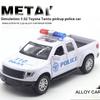 1: 32 Модель полицейской машины для Toyota Tundra Ford Raptor Пикап Модель автомобиля из сплава Звук и свет Питание Детская игрушка Подарок на день рождения