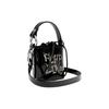 Vivienne Westwood Daisy Letter Print Detachable Shoulder Strap Patent Leather Bucket Bag Mini Women bags Black 5202006SUL0076BONES