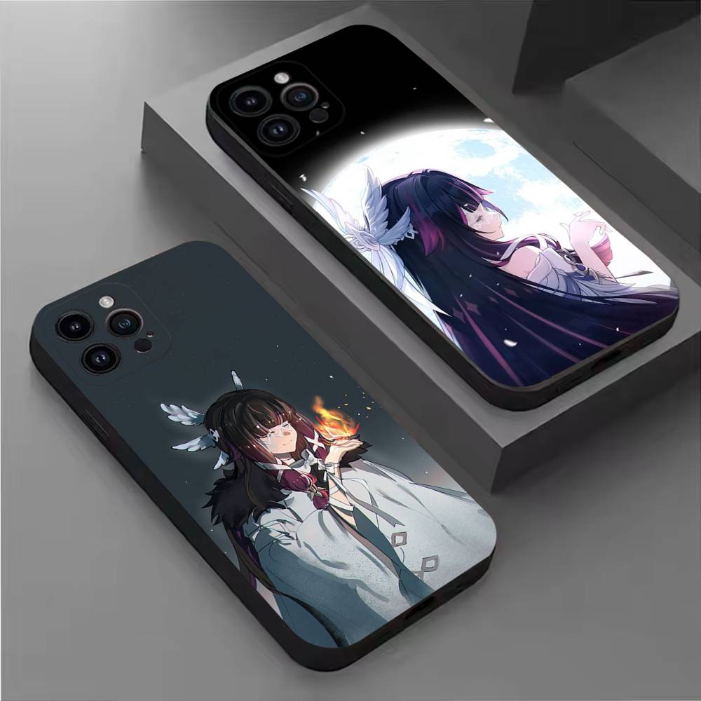 G-Genshin Impact Колумбина Чехол для телефона Для iPhone 17,16,15,14,13,12,11 Plus,Pro Max,XS,X,XR,SE,Mini,8,7, Мягкий силиконовый Черный чехол