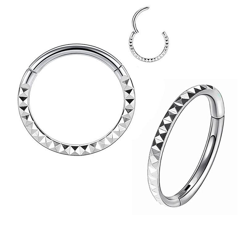 G23 Titanium Nose Rings - European & American Style, 6/8/10/12mm, Trendy Floral Design