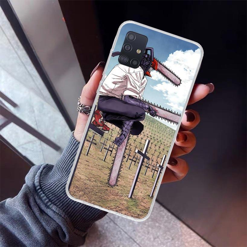 C-Chainsaw Mans Denji Phone Case For Samsung Galaxy A12 A52S A42 A32 A22 A51 A50 Note 20 Ultra 10 S10 Plus A71 A70 A31 A30 A10S