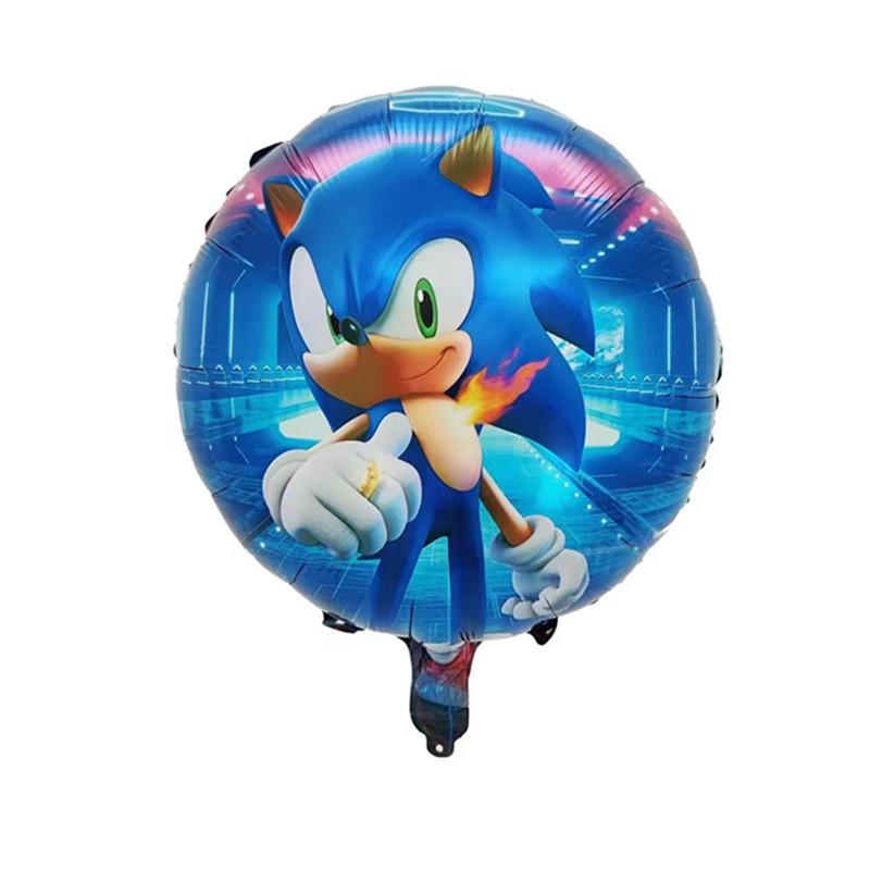 New Cartoon Sonic Balloon Blue Glitter Hedgehog Action Figure Toy Anime Baby Shower Birthday Party Decoration Supplies Kids Toy