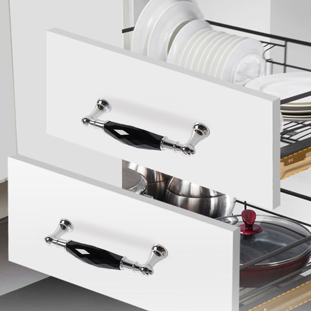 Furniture Hardware Cupboard Zinc Alloy Cabinet Pulls Wardrobe Handles Drawer Knobs Crystal Handle