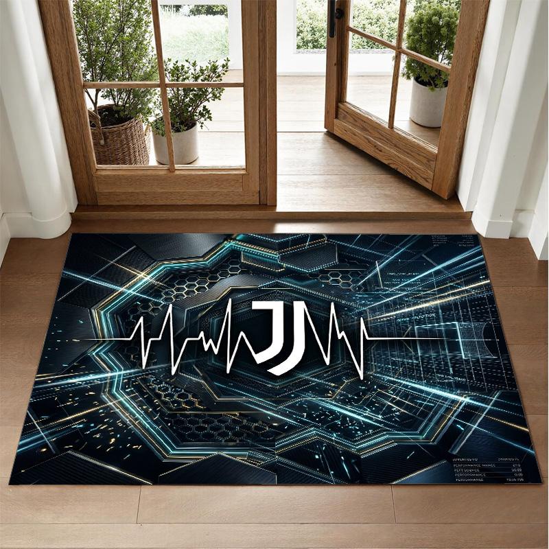Juventus FC Design Crystal Velvet Rug Soft Decorative Mat for Bedroom Entrance
