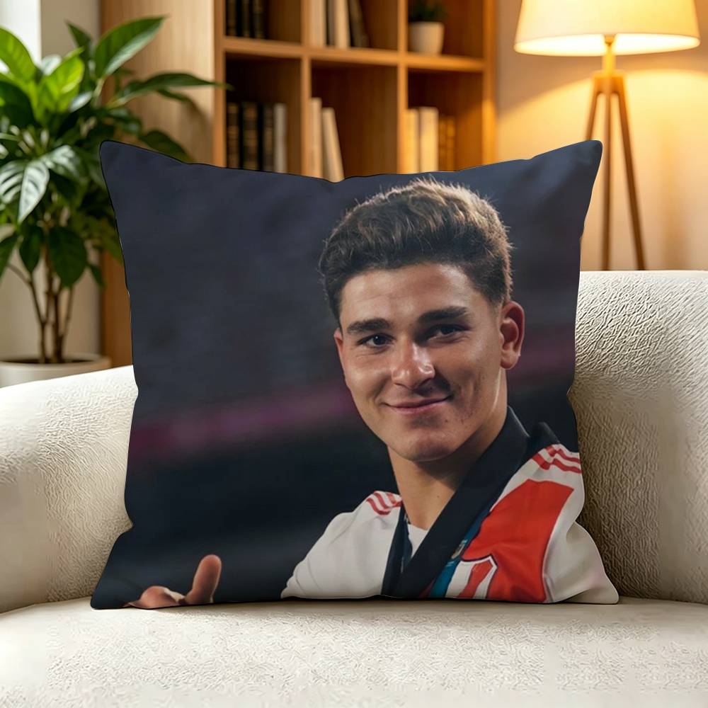 J-Julian Alvarez Argentina Striker Sports  Pillow Case Square Double-Sided Sofa Cushion Cover Bedroom Bedside Pillow