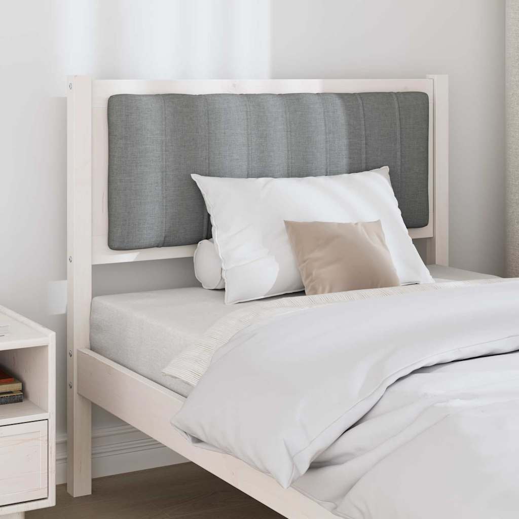 Upholstered Headboard in White 90 cm Solid Pine Wood