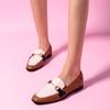 Fashion 2024 Autumn New Style Comfortable Leather Flat Bottom Single Shoe Women's Fashion Versatile Casual Leisure Shoes