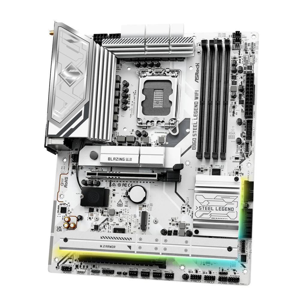 ASRock Motherboard B860 Steel Legend WiFi Intel CPU Core Ultra Compatible B860 Chipset DDR5 ATX Motherboard Authorized Distributor (LGA1851) [Domestic