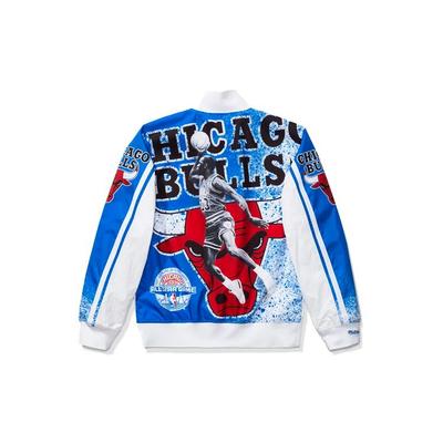 Jordan X Mitchell & Ness Co-Branded Sublimated Printed Приталенная куртка Унисекс Куртка Белая CW0884-100