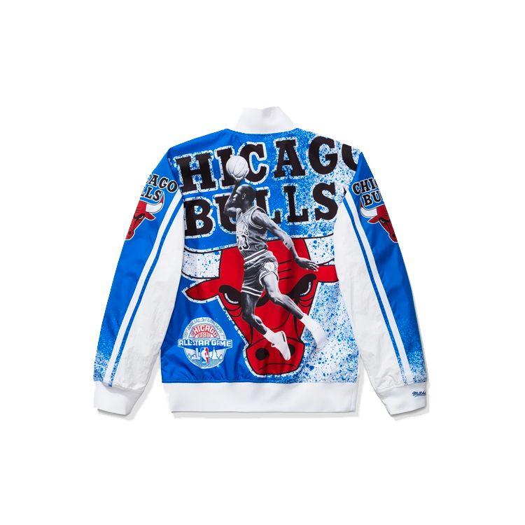 Jordan X Mitchell & Ness Co-Branded Sublimated Printed Приталенная куртка Унисекс Куртка Белая CW0884-100