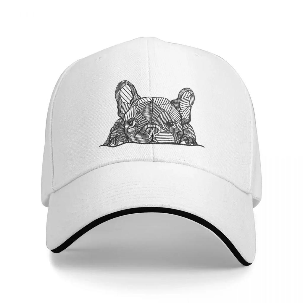 Puppy French Bulldog Frenchie Dog Washed Mens Baseball Cap Cycling Trucker Snapback Caps Dad Hat Golf Hats