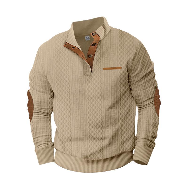 Men S Casual Stand Collar Long Sleeve Pullover Sweatshirt