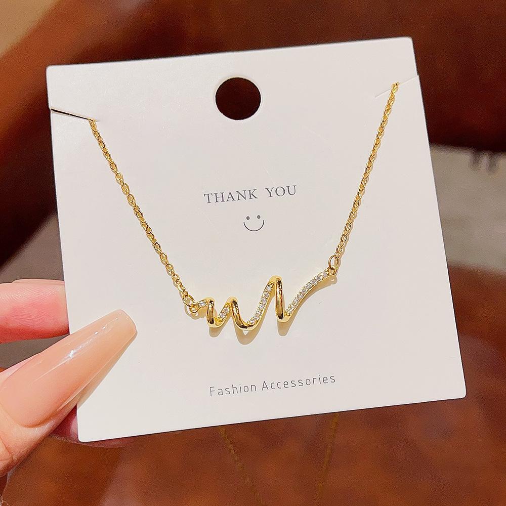 Горячее ожерелье из нержавеющей стали, ювелирные изделия, женская мода, темперамент, линия подвесного светильника, роскошь, ниша, стойкий цвет, ключичная цепочка.