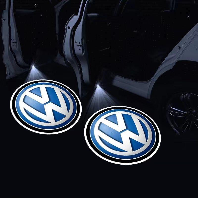 Hot 2PCS Car Door Emblem LED Light Welcome Lamp Wireless Laser Projector For Volkswagen GOLF 5 Polo Golf 6 Golf 7 Accessories