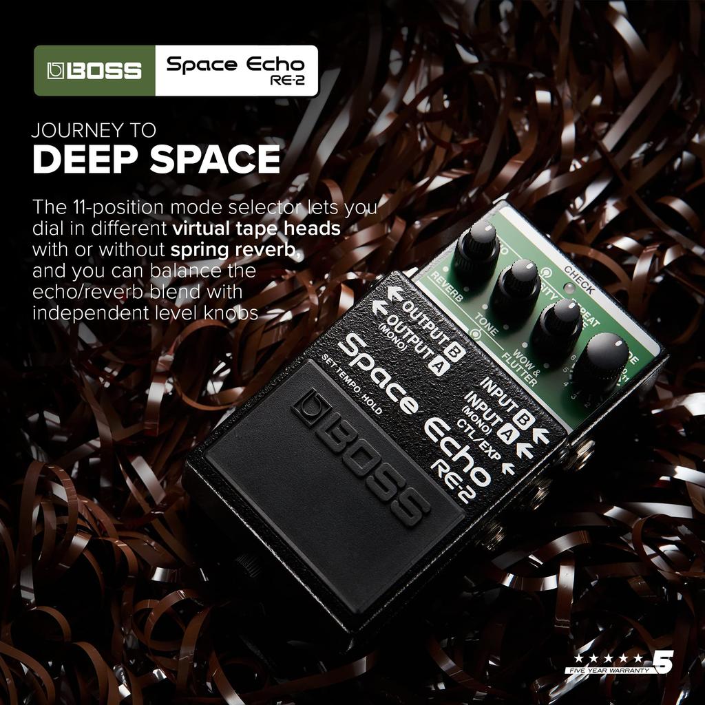 BOSS Space Echo Space Echo Echo Delay Reverb Guitar Effector RE-2