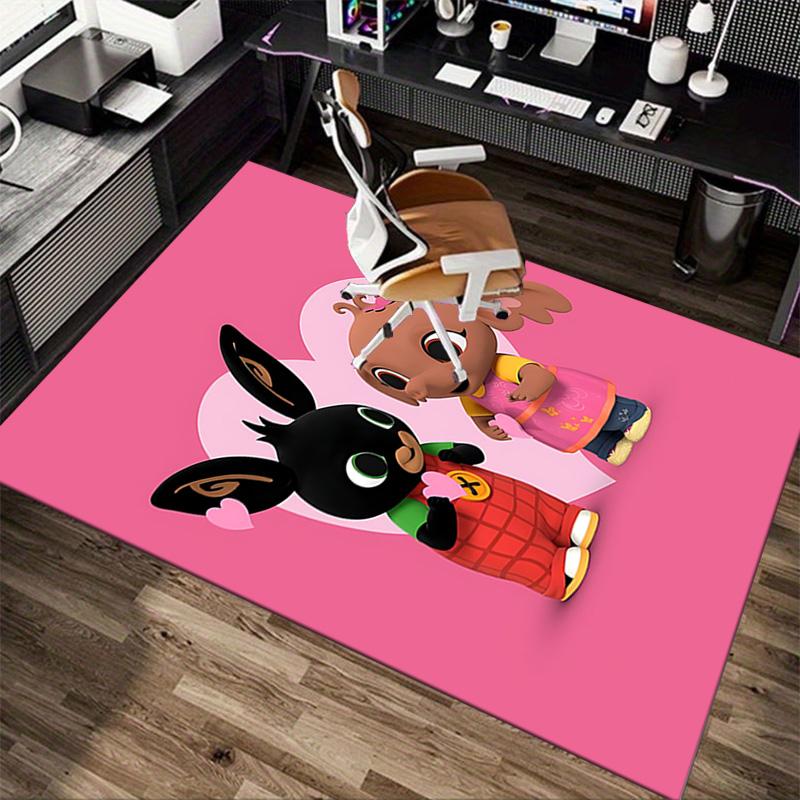 Bunny Love Connection Carpet For Playroom Bedroom Living Room Sofa Home Decorkids Game Area Rug Nonslip Floor Mat