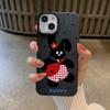 Сумка через плечо в горошек с черным кроликом, подходит для Apple 16, чехол для мобильного телефона iPhone 15, силиконовый 14plus, мультяшный 13promax