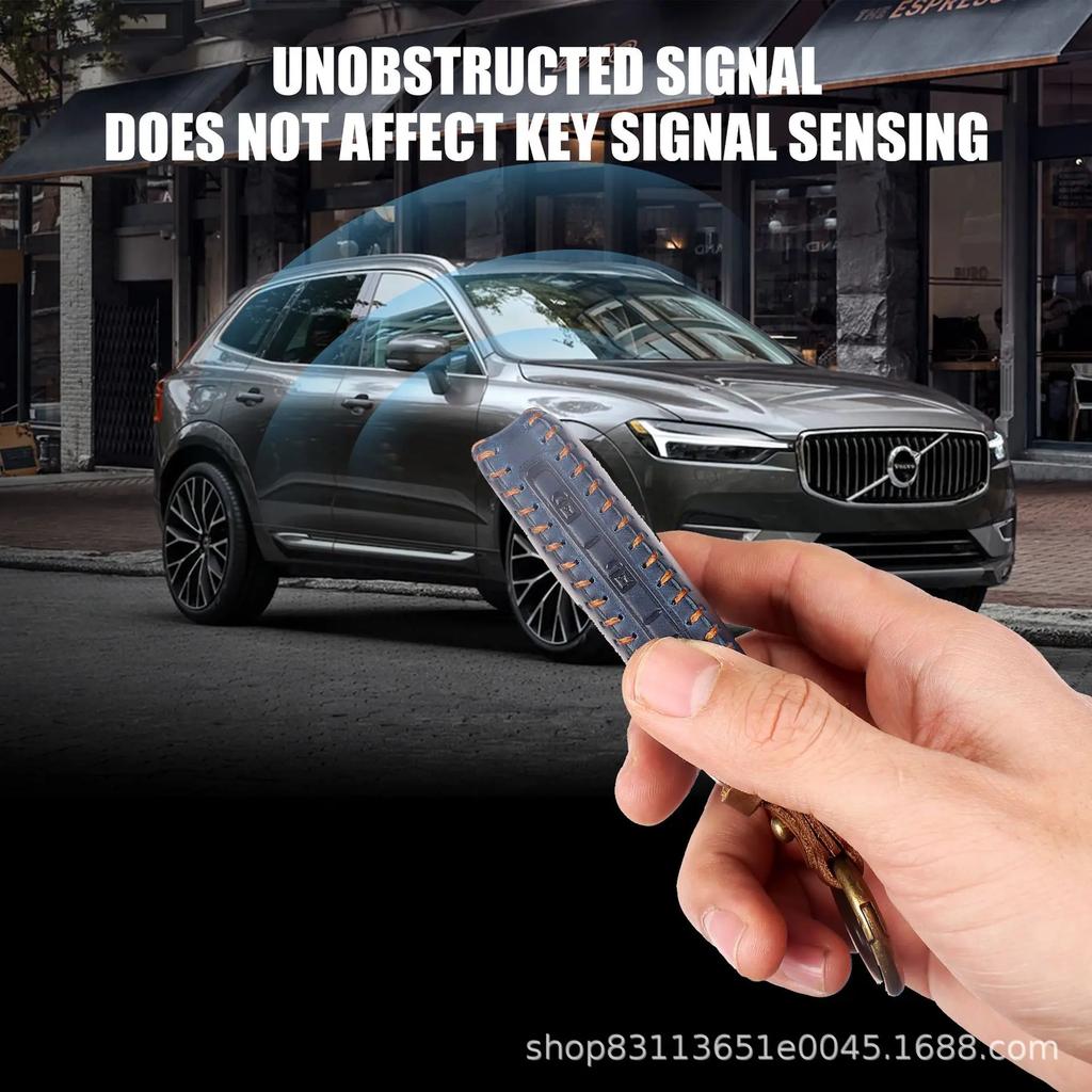 Для Volvo Xc60 S90 Xc90 Xc40 Чехол для ключа автомобиля Держатель брелока Пульт дистанционного управления Кожа Ручная работа Бесплатный брелок Количество на заказ