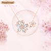 Популярное высококачественное циркониевое колье для женщин "Сакура Химэ" без серебра, розовое золото [Naniwaai], гипоаллергенное, 925 проба, женские аксессуары, подарок,