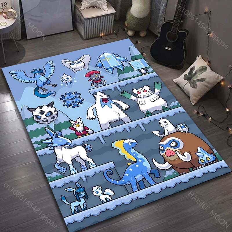 Multiple Sizes Pokemon Game Print Carpet for Living Room Bedroom Kid's Room Home Decor Non-slip Mat Area Rug Luxury Gift