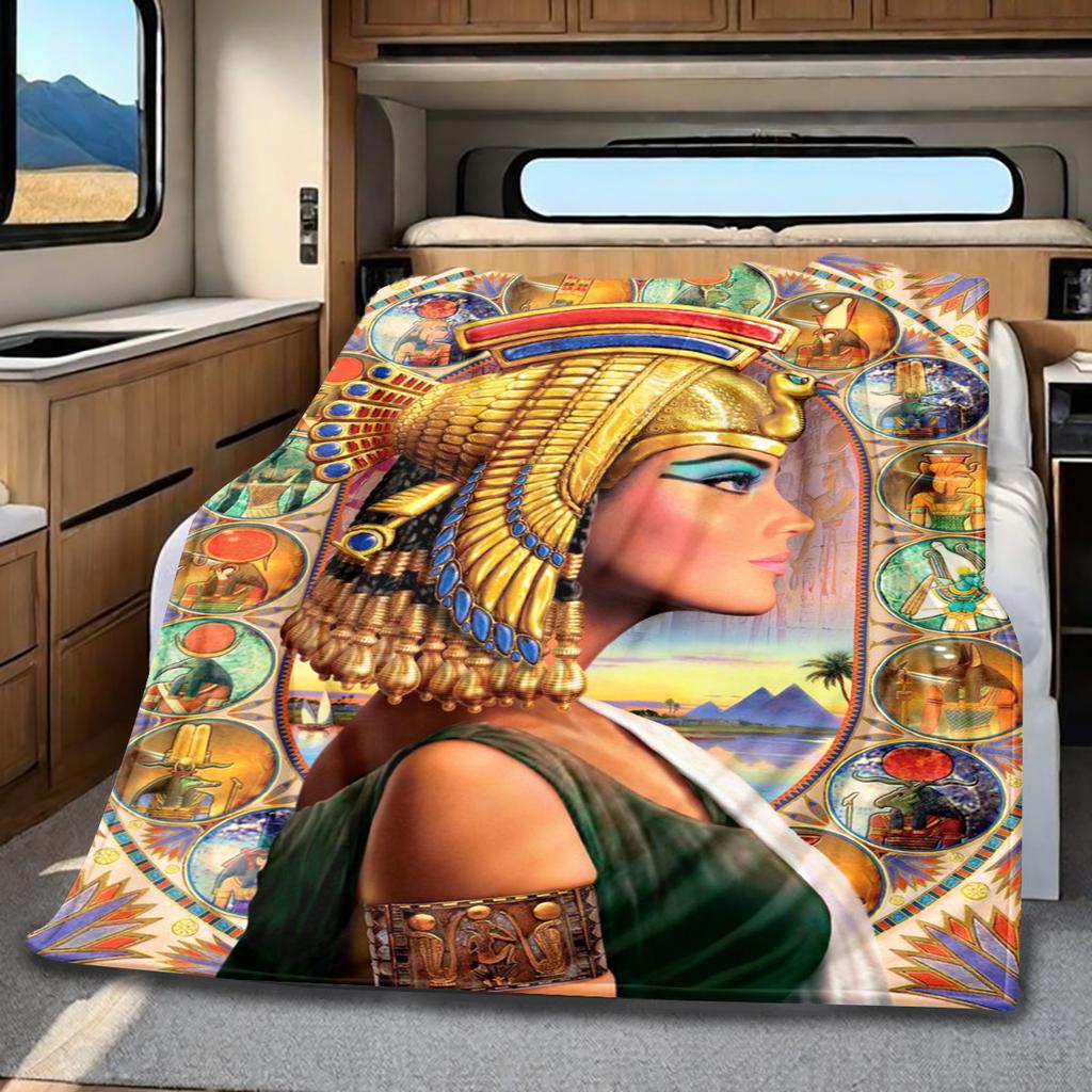 Egyptian Queen's Majesty Throw Soft Comfortable All Seasons Blanket Perfect Gift Couch Office Nap Outdoor Travel Blanket