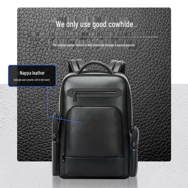 Bopai Мужской кожаный деловой дорожный рюкзак для ноутбука 16 дюймов