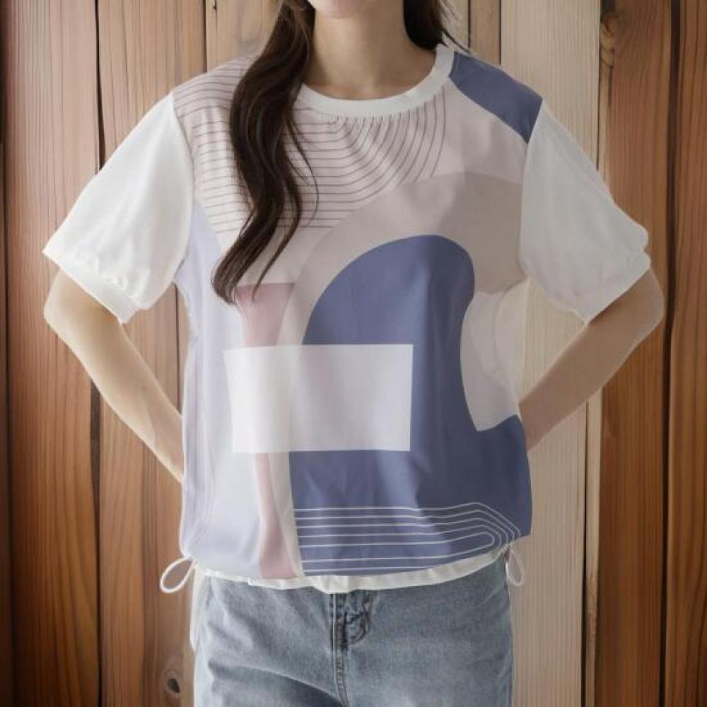 New Arrivals Open Run Women Casual Color Block Ringer Round STring T shirT