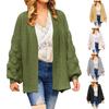 Women's Oversize Plain Cardigan Knitted Fashion Casual Knit Loose Open Knitted Cute Coat